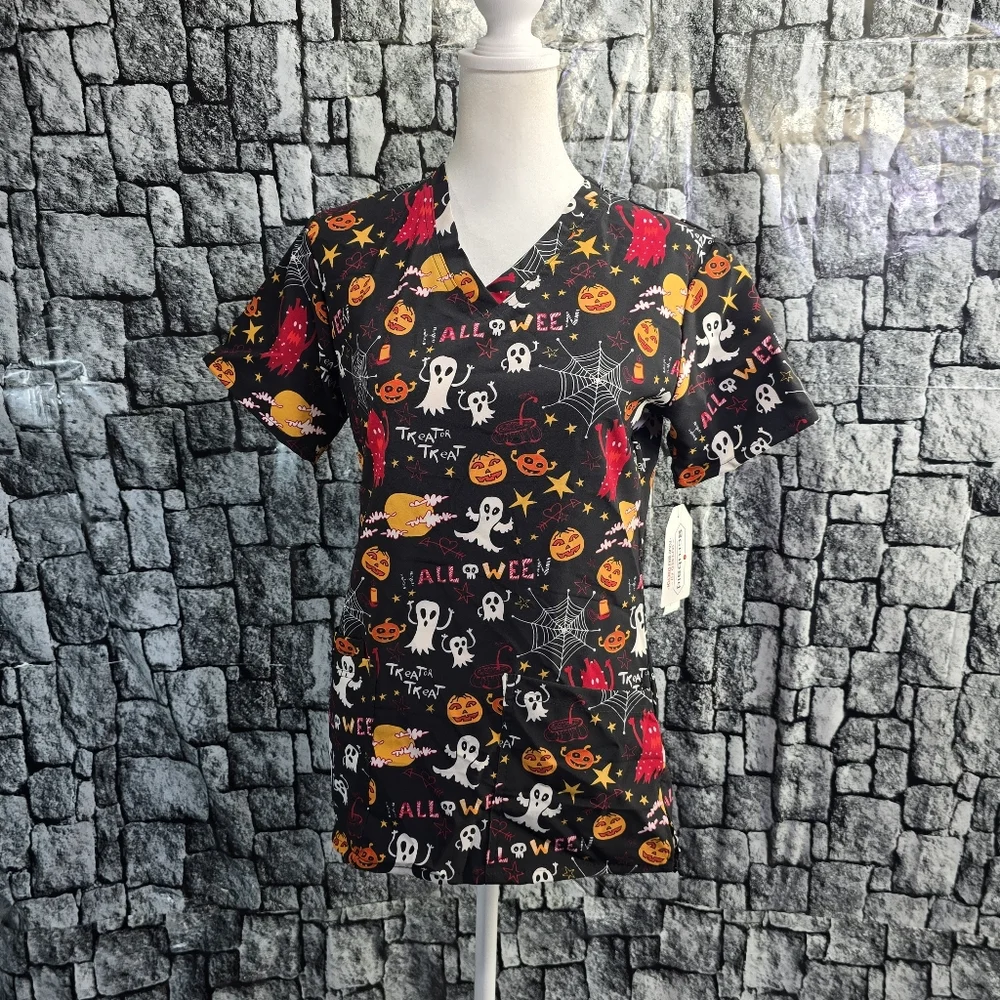 Scrubaid Size Small Halloween Sbrub Top